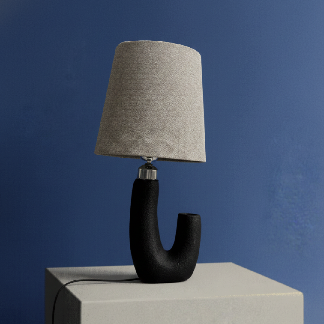 U-Shaped Pottery Lamp