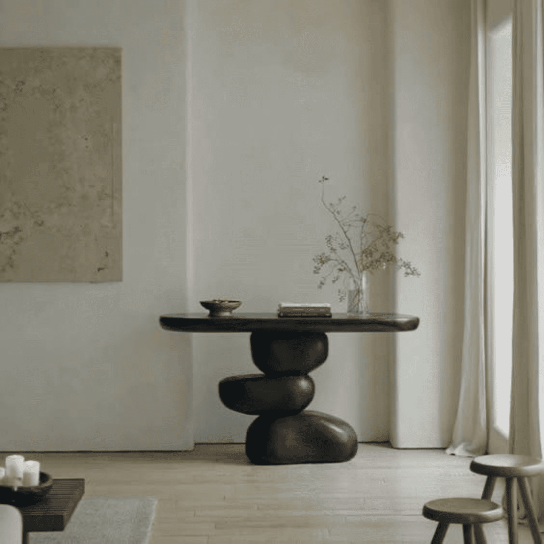Stacked Pebble Console Table